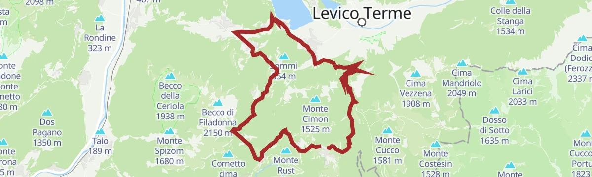 Route map: Lavarone - Carbonare - Calceranica - Caldonazzo - Monterovere - Gionghi